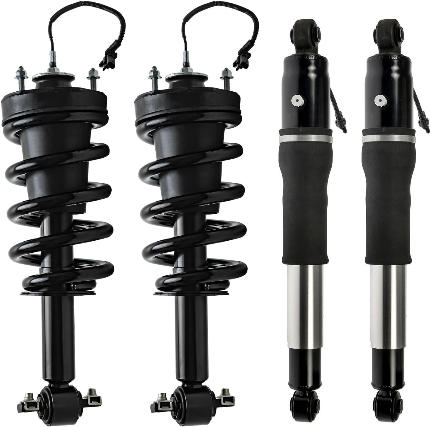 Detroit Axle - 4pc Front Struts Rear Shocks Kit for 15-19 Chevy Tahoe Suburban GMC Yukon Cadillac Escalade ESV, 2 Struts with Coil Spring 2 Shock Absorbers 2015 2016 2017 2018 2019 Replacement