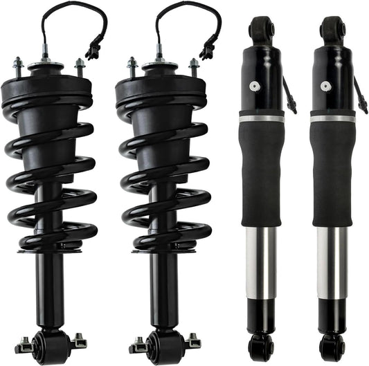 Detroit Axle - 4pc Front Struts Rear Shocks Kit for 15-19 Chevy Tahoe Suburban GMC Yukon Cadillac Escalade ESV, 2 Struts with Coil Spring 2 Shock Absorbers 2015 2016 2017 2018 2019 Replacement