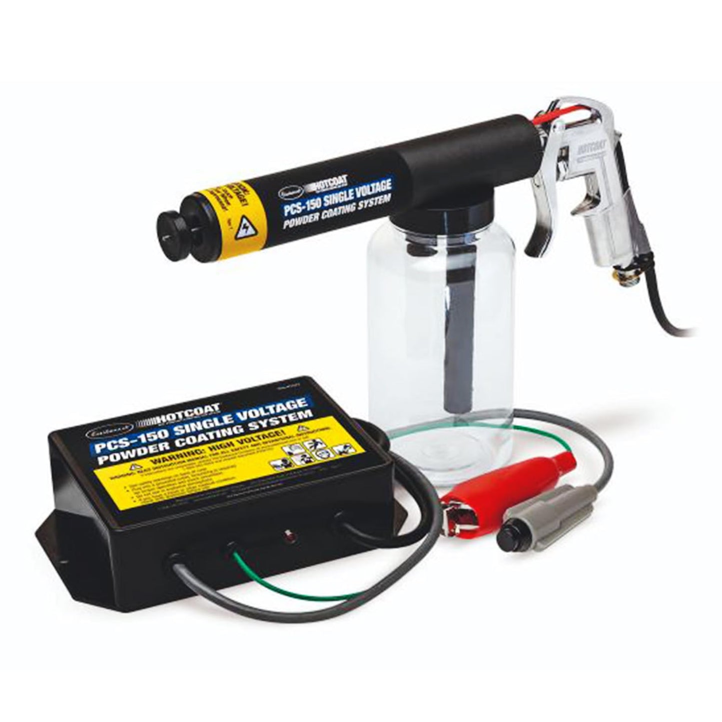 Eastwood Hotcoat PCS-250 Powder Coating System | Innovative Dual Voltage with Minimal Overspray and Larger Ground Clamp | Powder Coating Machine with Clear Bottle