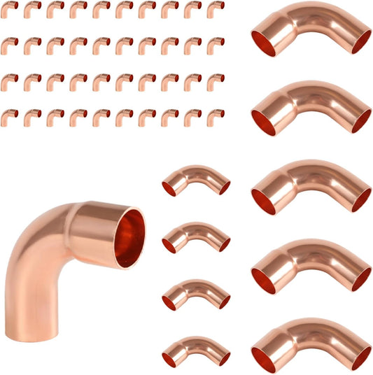 50-Pack EFIELD 1-1/2" FTG x 1-1/2" Copper Long Radius 90° Street Elbow Copper Fitting,(COPPER142-50PCS)