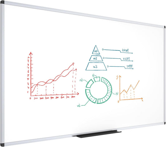 VIZ-PRO Dry Erase Board/Magnetic Whiteboard, 72 x 48 Inches, Large Wall Mounted Board for School Office and Home 6' x 4'
