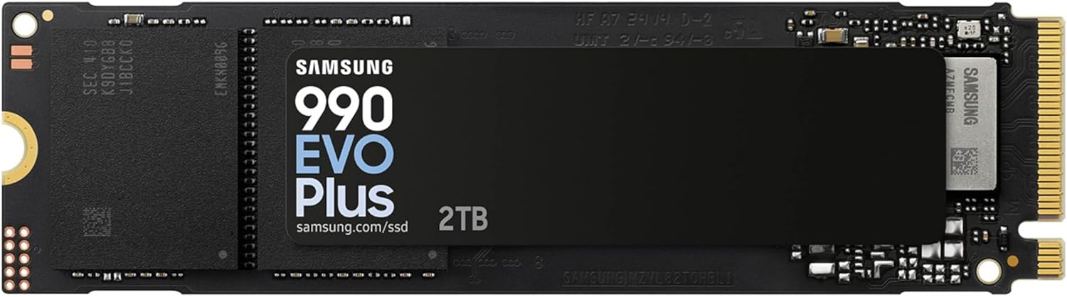 Samsung 990 EVO Plus SSD 2TB, PCIe Gen 4x4, Gen 5x2 M.2 2280, Speeds Up-to 7,250 MB/s, Upgrade Storage for PC/Laptops, HMB Technology and Intelligent Turbowrite 2.0, (MZ-V9S2T0B/AM)