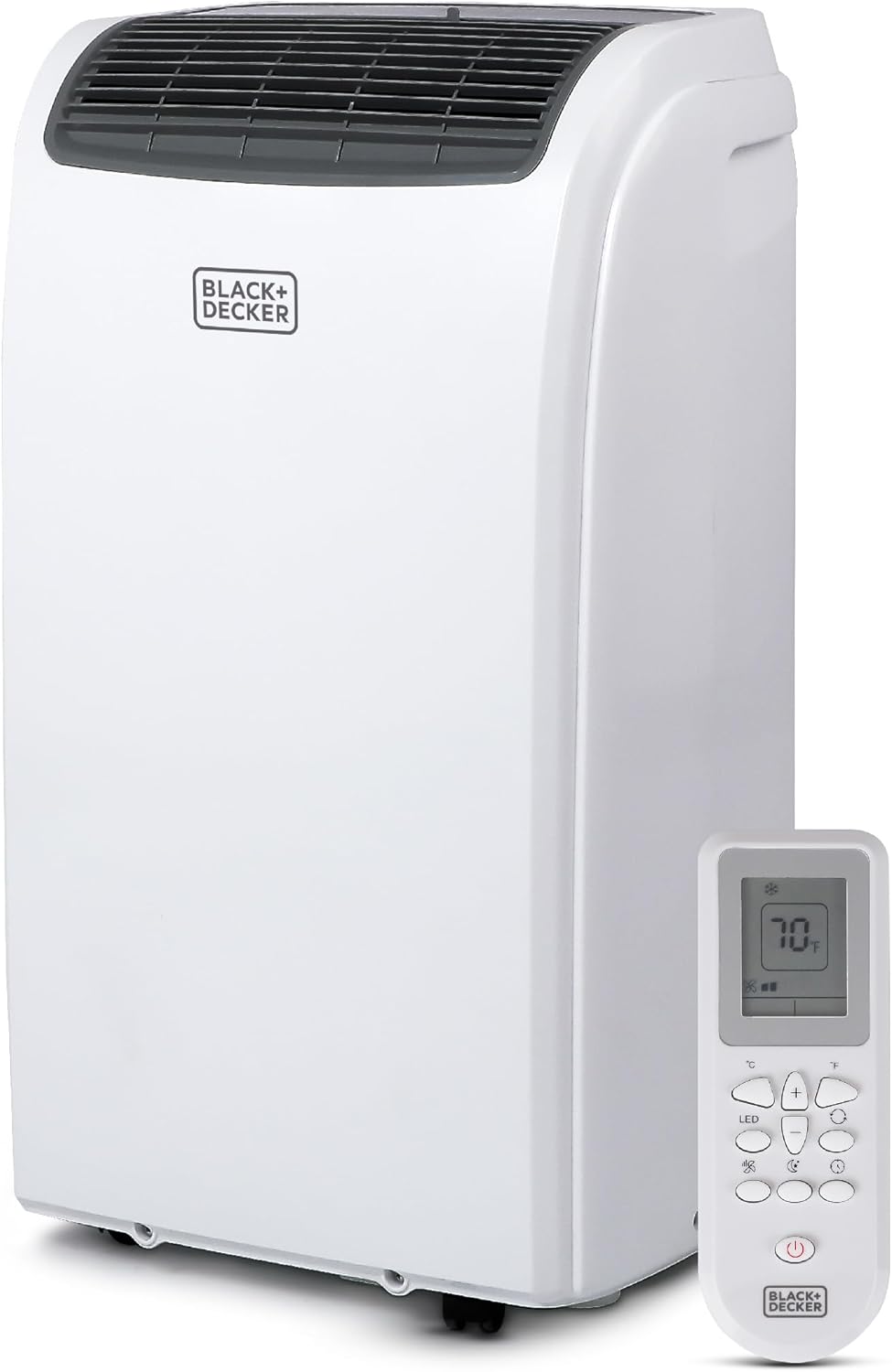 BLACK+DECKER Smart Portable Air Conditioner with Heat, 12,000 BTU (8,000 BTU SACC) Cooling, 9,000 BTU Heating for Rooms up to 550 Sq. Ft., Follow Me Remote, BPACT12HWT, White