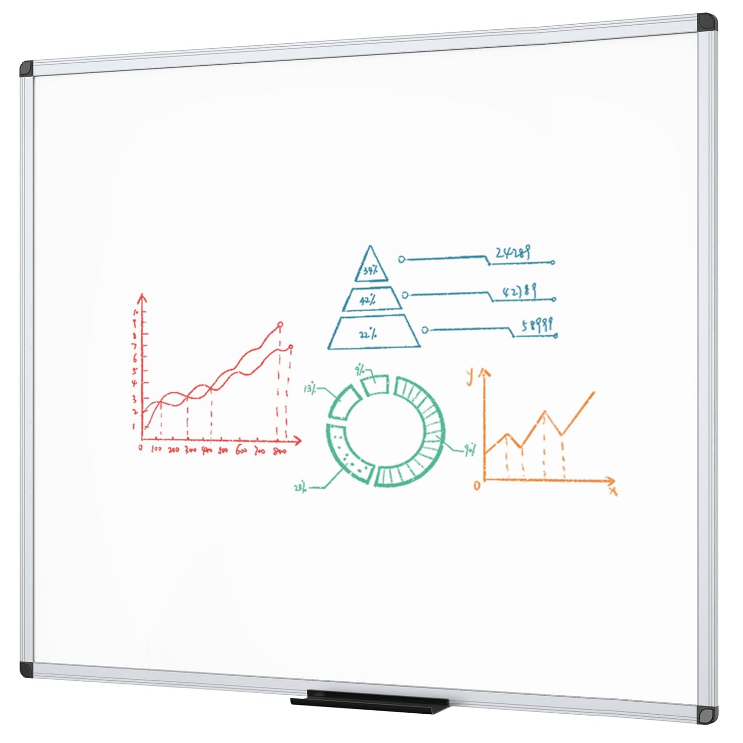 VIZ-PRO Dry Erase Board/Magnetic Whiteboard, 72 x 48 Inches, Large Wall Mounted Board for School Office and Home 6' x 4'