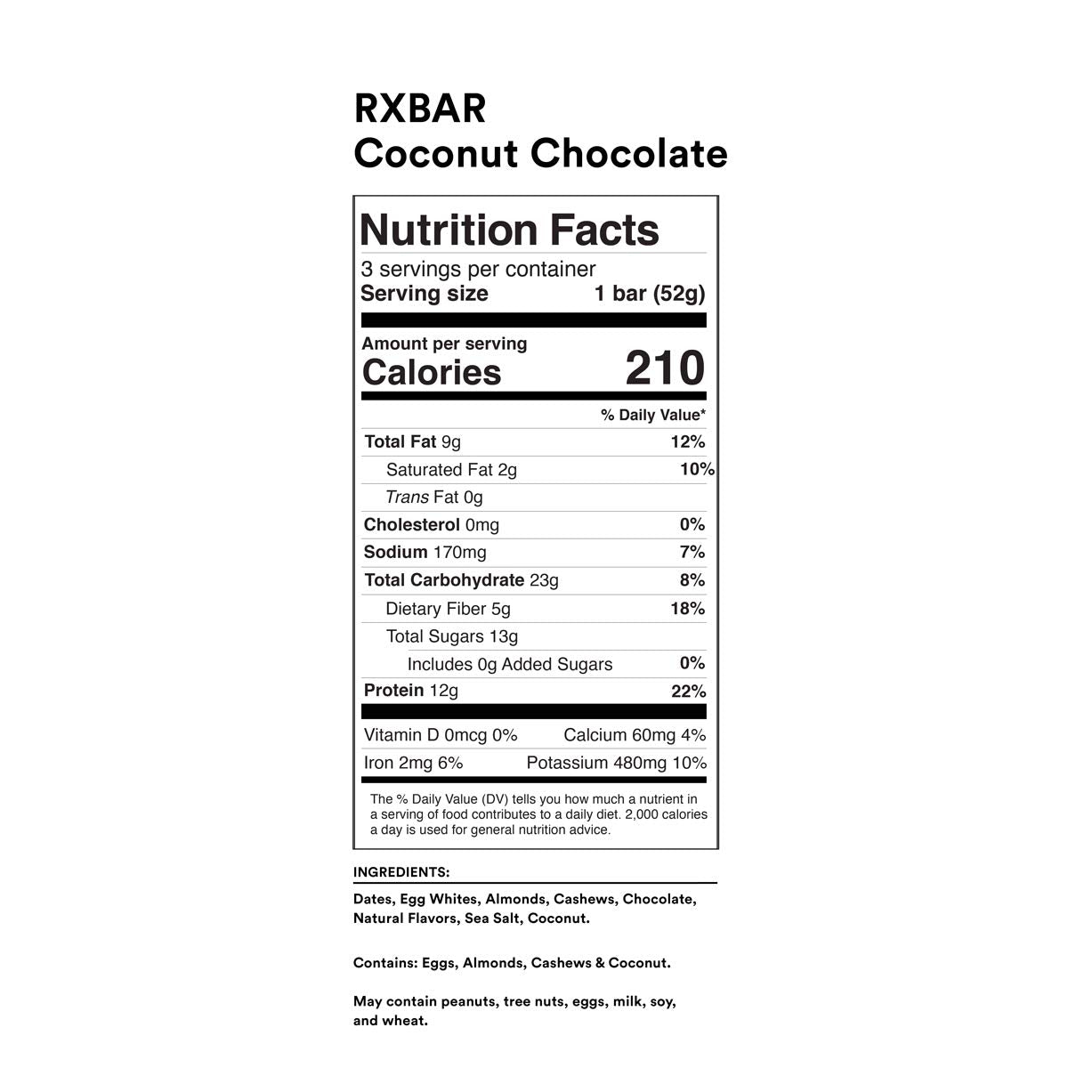 RXBAR Protein Bar, Variety Pack, 10 Flavors, 55oz Box (30 Bars)