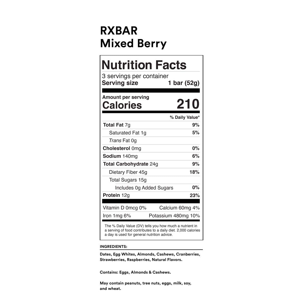 RXBAR Protein Bar, Variety Pack, 10 Flavors, 55oz Box (30 Bars)