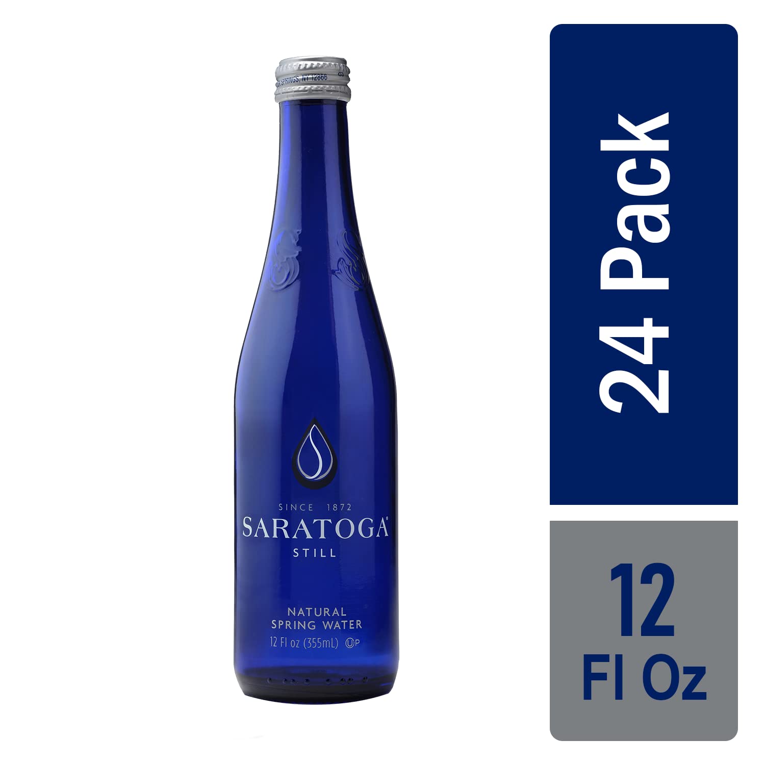 Saratoga Natural Spring Water - 12 oz. (Non-Carbonated, Pack of 24)