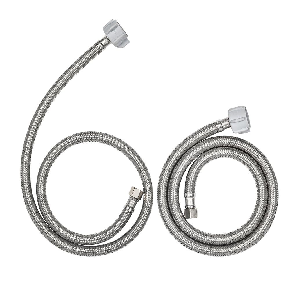 (6pcs 20 inch) PLUMBINGMASTER Toilet Water Supply Line,3/8" Comp x 7/8" BC Braided Stainless Steel Toilet Supply Line,Toilet Connector Hose with Anti-Leaking Brass Nut