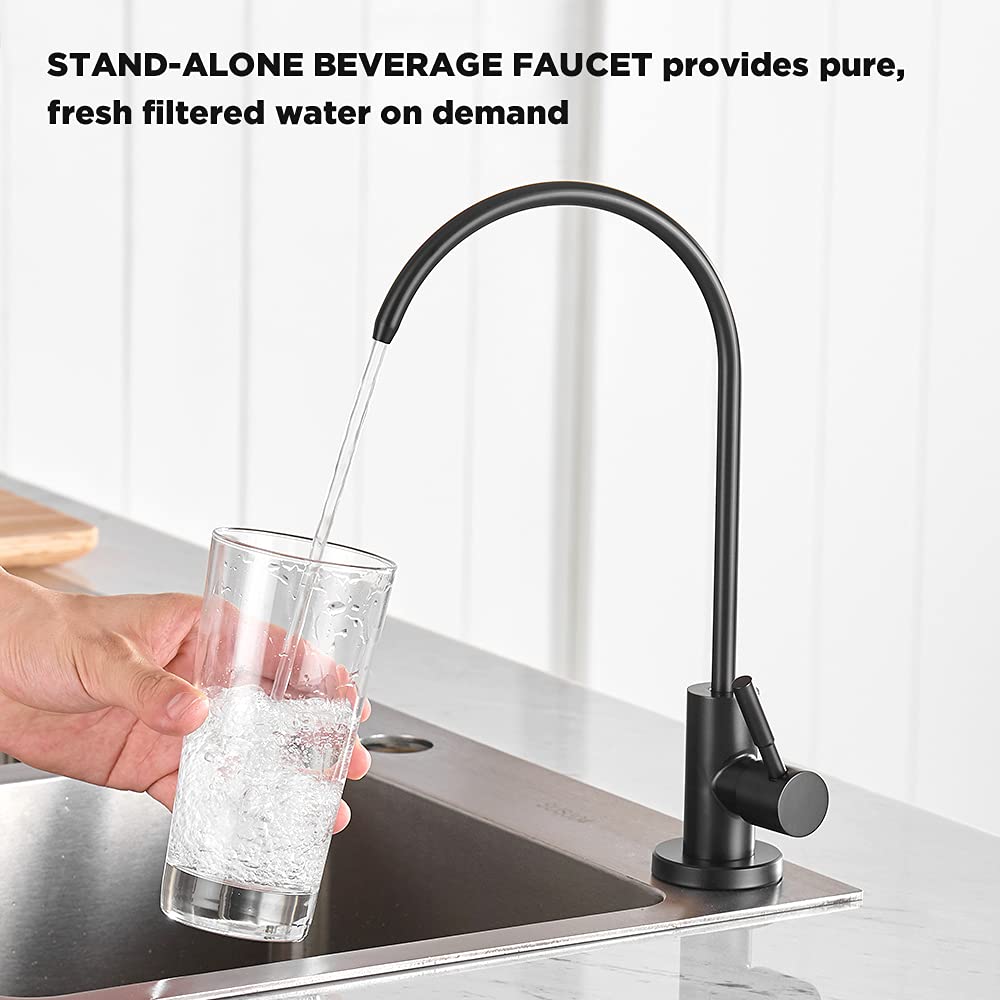 OWOFAN Black Kitchen Faucet with Pull Down Sprayer Stainless Steel Single Handle Pull Out Spring Sink Faucets 1 Hole Or 3 Hole Dual Function for Farmhouse Camper Laundry Utility Rv Wet Bar