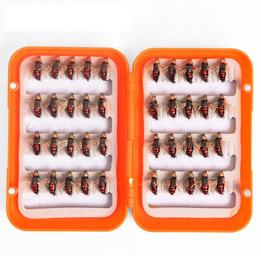 LEO 40pcs/box Fly Fishing Flies Lure High Carbon Steel Fly Tying Hooks for Trout Fishing Artificial Flies