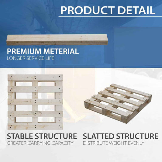 Greaton, Unassembled Heavy-Duty Wooden Pallet Kit – 48x40x5 Inches, Industrial-Grade Pinewood, Stackable & Reusable, Easy to Assemble, 4-Way Forklift Entry, for Home, Storage & Warehouse Use – 2 Pack