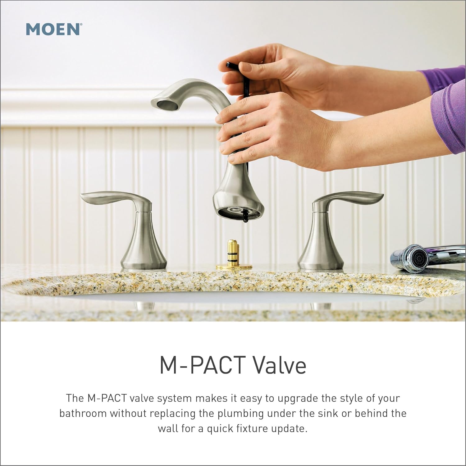 Moen Widespread Bathroom Sink Faucet Rough In Water Valve with Drain Assembly, 9000