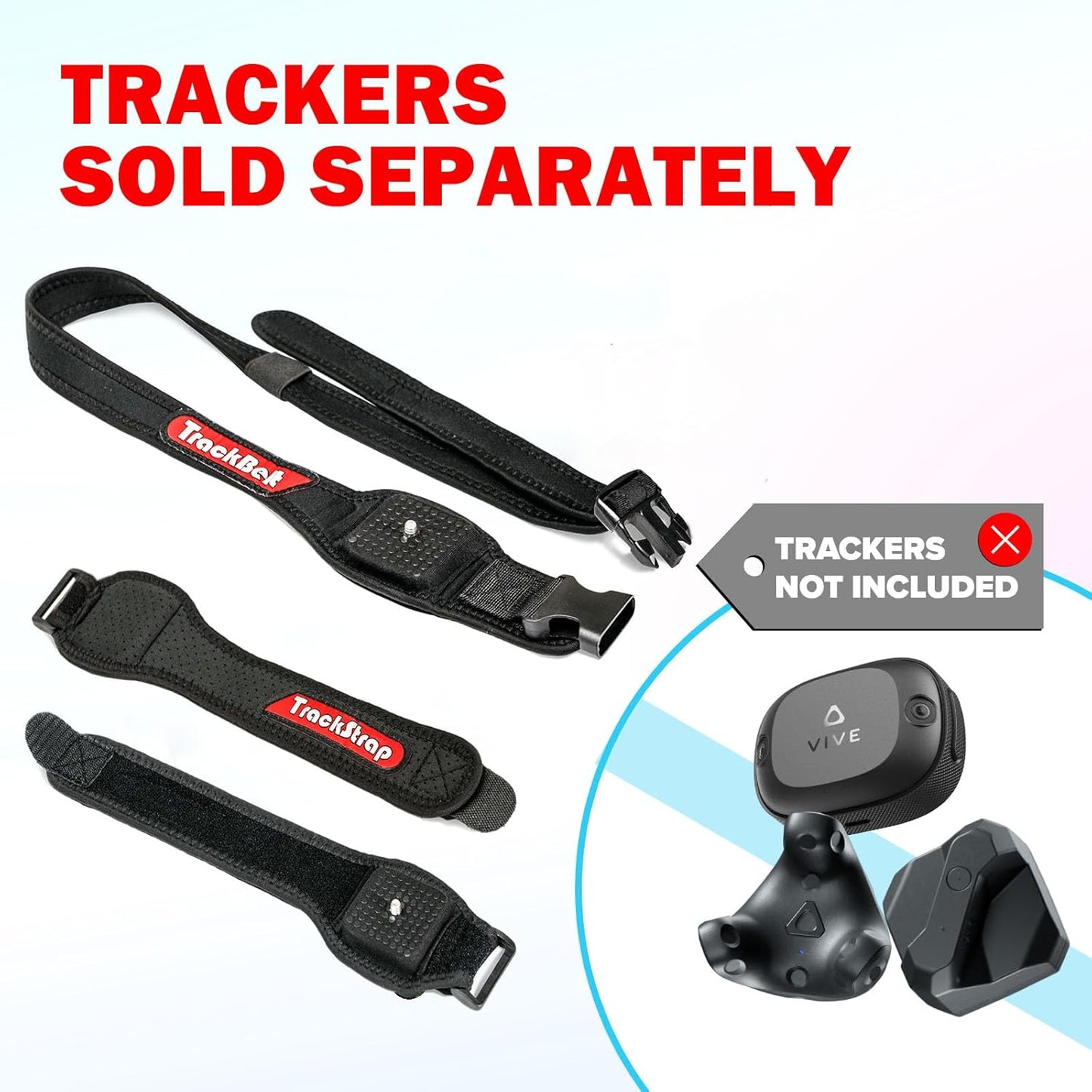 Rebuff Reality Trackstraps for Vive Tracker - Adjustable VR Full Body Tracking Straps, VR Chat Motion Capture, Compatible with Vive Tracker 3.0 2.0 Ultimate, Tundra, (Tracker Sold Separately) Black