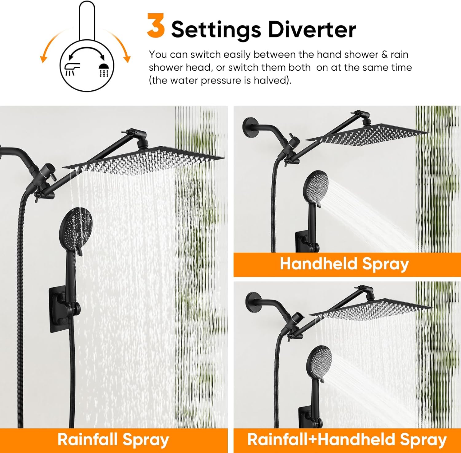 OWOFAN Kitchen Faucet with Shower Head Black 10 Inch Product Bundles