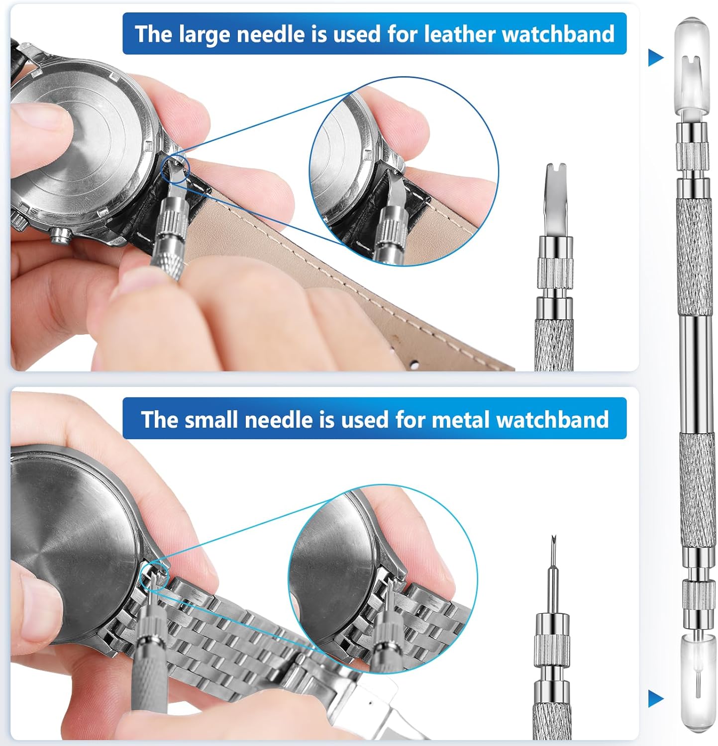 JOREST Watch Spring Bar Tool, Watch Repair Kit to Replace the Watch Strap, Watch Link Removal Tool, With User Manual, 56PCS (16-26mm) Spring Bars