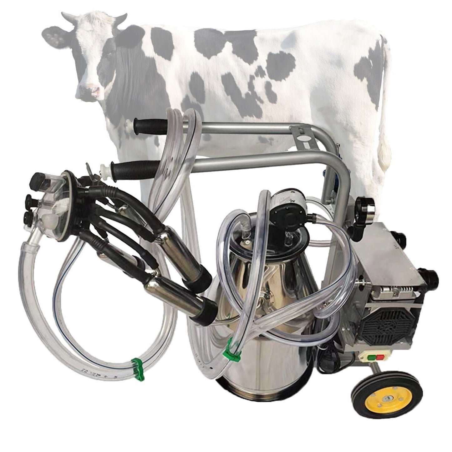 Electric Cow Milking Machine, 750W Electric Vacuum Pump Milker, 25L Portable Farm Milking Equipment, Adjustable Pressure, for Cattle, Sheep, Camels(110V)