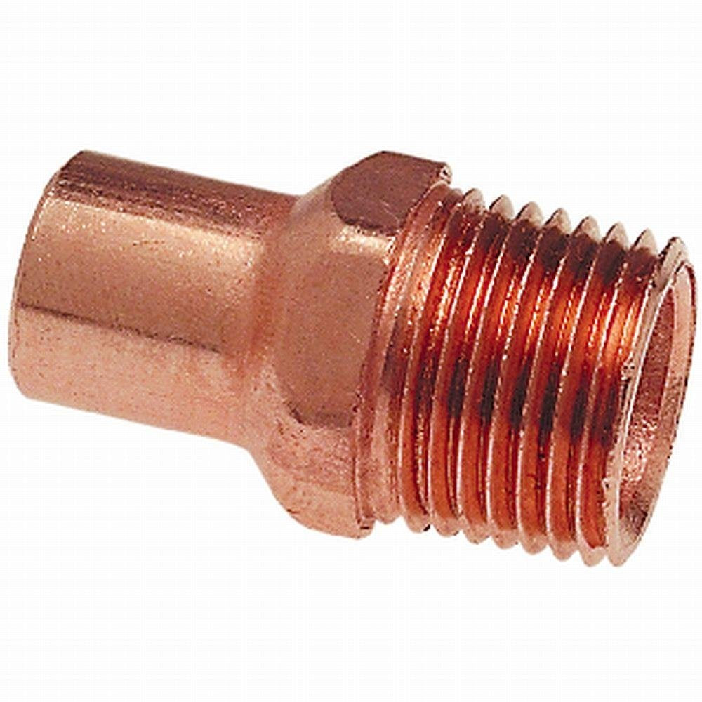 PROCURU 10-Pack 2-Inch Copper Street Male, Fitting Adapter FTG X MNPT, Certified Safe (CWMS0200-10P)