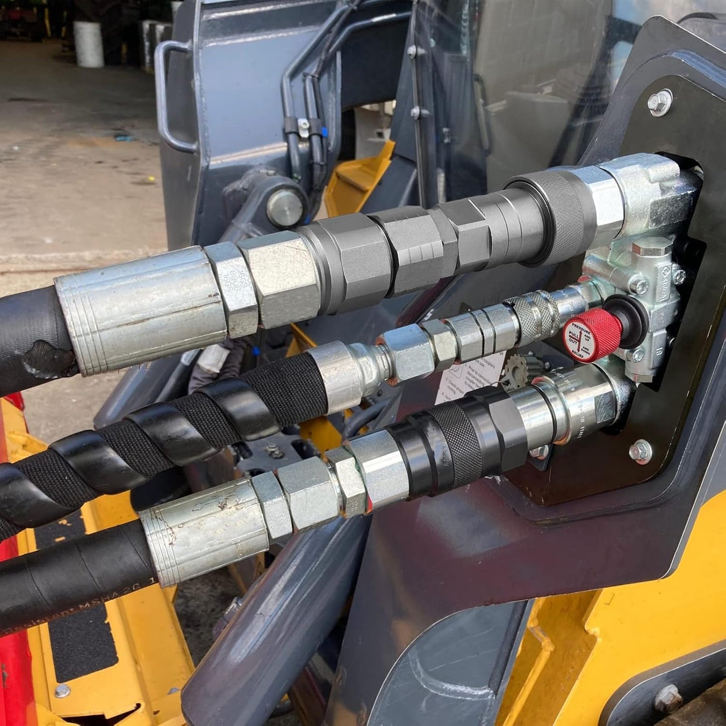 Flat Face ISO 16028 to Ag ISO 5675 Pioneer Style Hydraulic Quick Connect Coupler Adapter Set W/Dust Caps