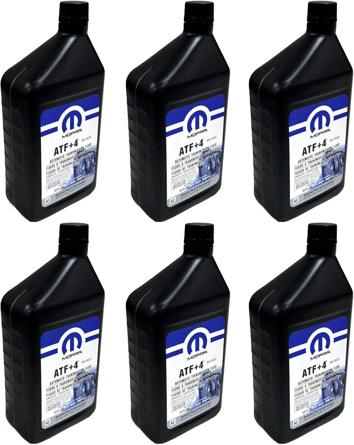 Mopar 68218057AB ATF+4 Automatic Transmission Fluid, 1 Quart (6 Pack)