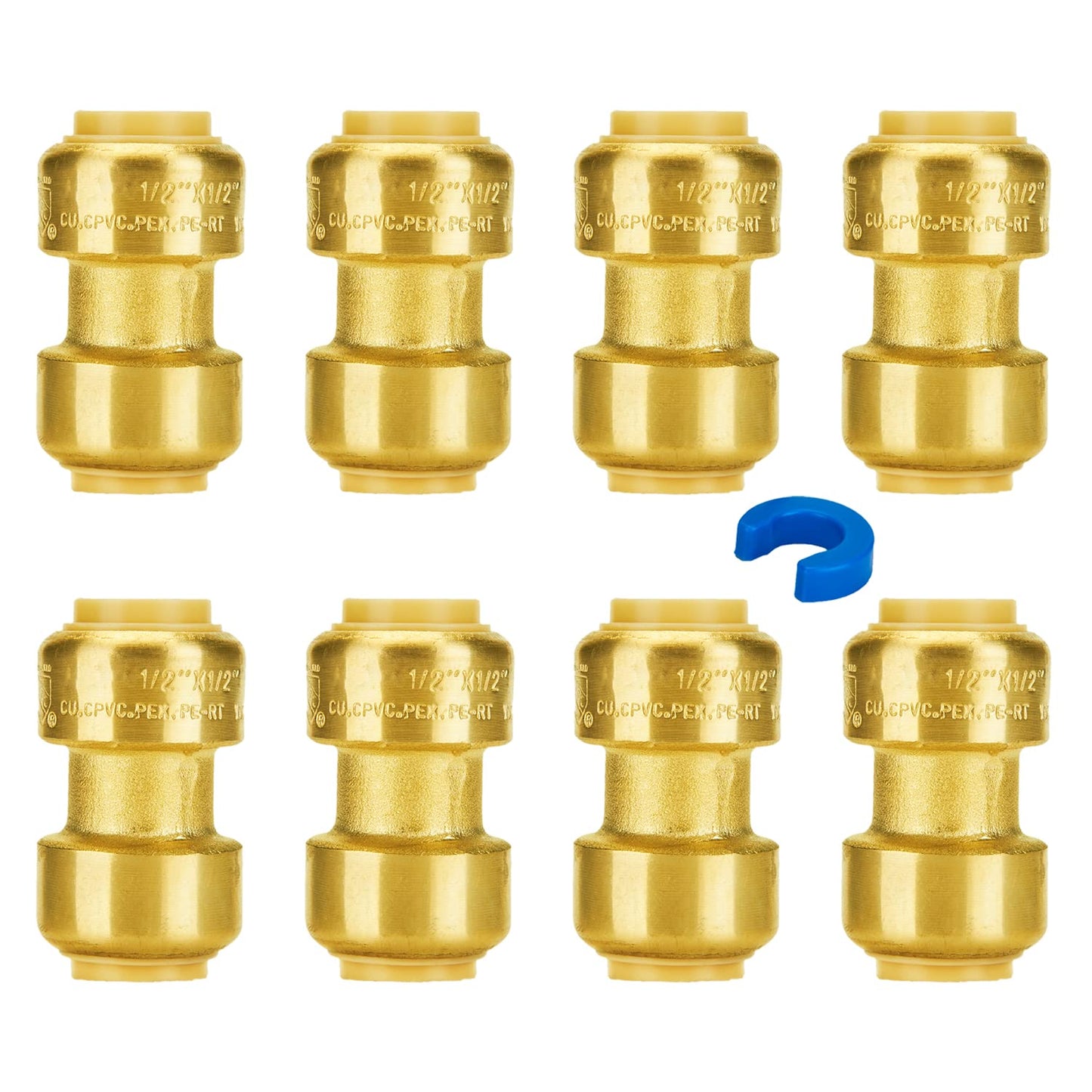 SUNGATOR 1/2 Inch 90 Degree Elbow, Push Pex Elbow 1/2 Inch, No Lead Brass Push-to-Connect Plumbing Fittings for PEX Pipe, Copper, CPVC, with 1 Disconnect Clip, Pack of 12