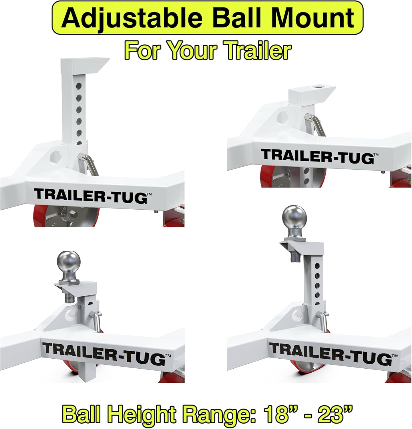 Trailer Tug | Supports up to 20,000LBS | 3,500 lb Max Tongue Weight | Mover for RV, Boat, Camper, Flatbed, Enclosed Trailers | World's Greatest Trailer Dolly
