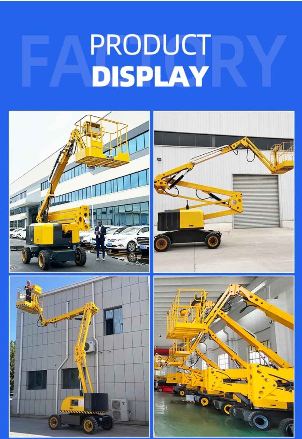 Heavy Duty Self Propelled Boom Lift with Rotating Platform Electric Hydraulic Aerial Work Equipment