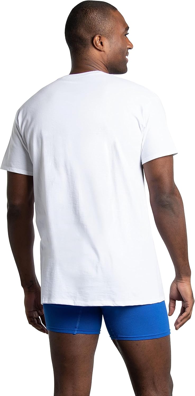 Fruit of the Loom Men's Undershirts, Moisture Wicking & Tag Free, Short Sleeve Crew T-Shirts