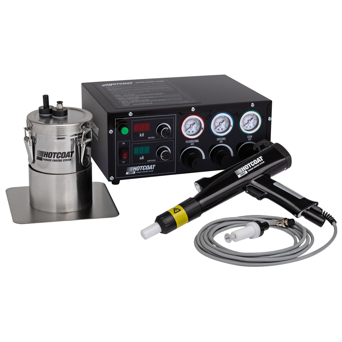 Eastwood Hotcoat PCS-250 Powder Coating System | Innovative Dual Voltage with Minimal Overspray and Larger Ground Clamp | Powder Coating Machine with Clear Bottle