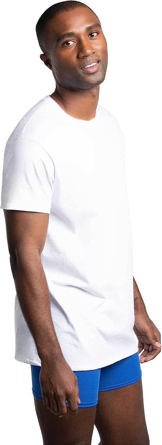 Fruit of the Loom Men's Undershirts, Moisture Wicking & Tag Free, Short Sleeve Crew T-Shirts