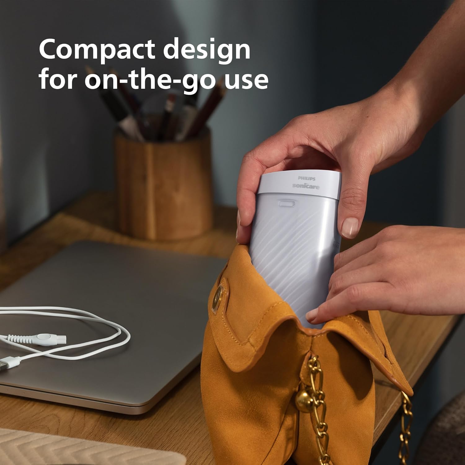 Philips Sonicare Compact Flosser 1000, Portable Water Flosser with 3 Flossing Modes, IPX7 Waterproof Oral Irrigator, Travel Friendly, Blue, Model HX3333/24