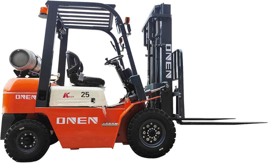 ONEN LPG Forklift 3.5 Tons 7716 LBS Capacity 42KW Dual-Fuel Engine Powered High-Lift Fork Lift 4.5m 14.76 ft Lifting Height Stacker 3500kg Pallet Lift Truck Material Handler with 4ft Length Forks