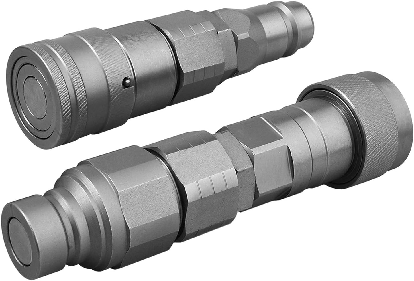 Flat Face ISO 16028 to Ag ISO 5675 Pioneer Style Hydraulic Quick Connect Coupler Adapter Set W/Dust Caps