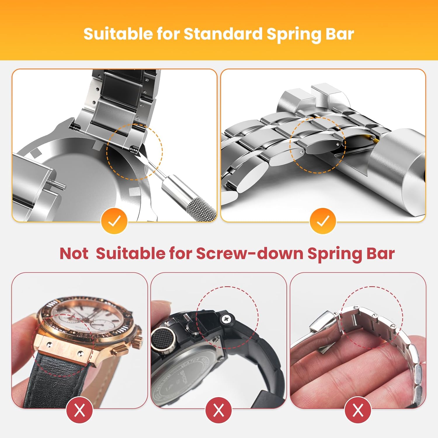 JOREST Watch Link Removal Tool, Watch Band Tool Kit, Repair Kit for Watch Bracelet Adjustment and Replacement and Resizing, With User Manual, Watch Link Remover, 20PCS Spring Bars, 13PCS Spare Needle