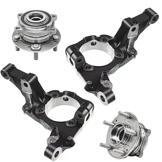 Detroit Axle - 4pc Front Loaded Knuckles Kit for 2007-2012 Hyundai Veracruz, 2008 2009 2010 2011 2 Steering Knuckles 2 Wheel Bearing Hubs Assembly Replacement