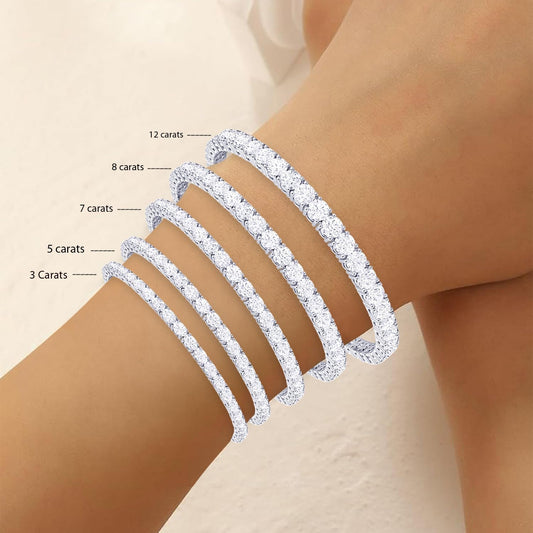 Houston Diamond District Real Certified Classic Natural Diamond Tennis Bracelet Value Collection