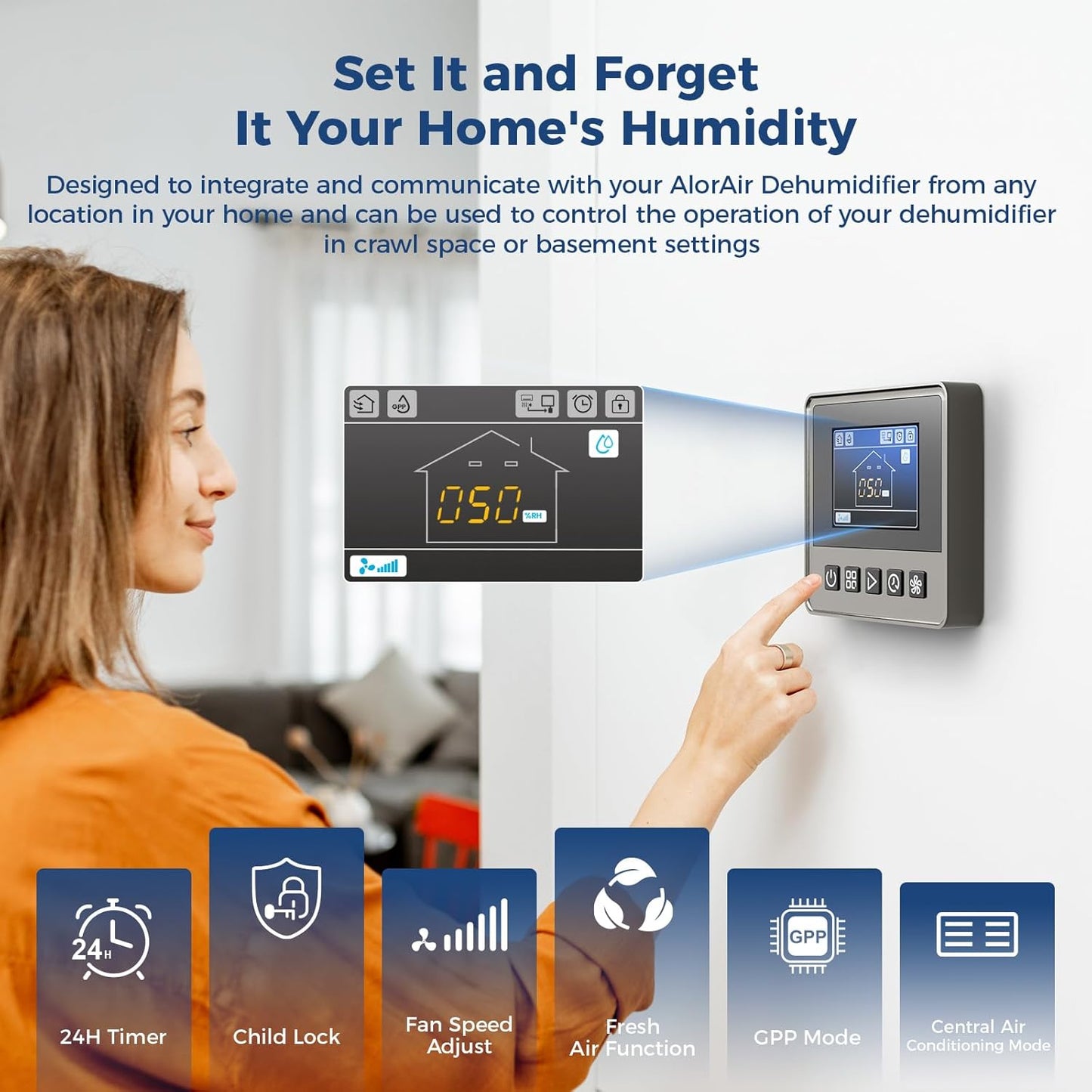 ALORAIR Whole House Dehumidifier, 90 PPD Commercial Grade Whole Home Dehumidifiers for Garages, Water Damage Restoration, 2300 Sq.Ft dehumidifiers for Crawl Space