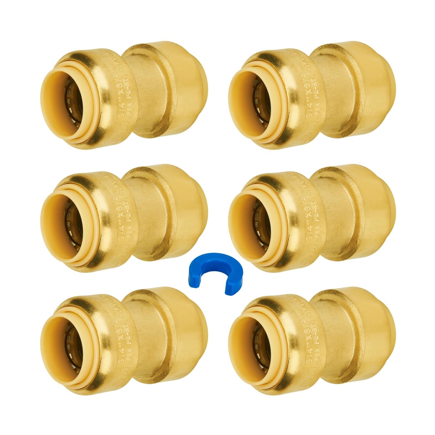 SUNGATOR 1/2 Inch Tee, Push Pex Tee Plumbing Fittings 1/2 Inch, No Lead Brass Push-to-Connect T Plumbing Fittings for PEX Pipe, Copper, CPVC, with 1 Disconnect Clip, Pack of 12