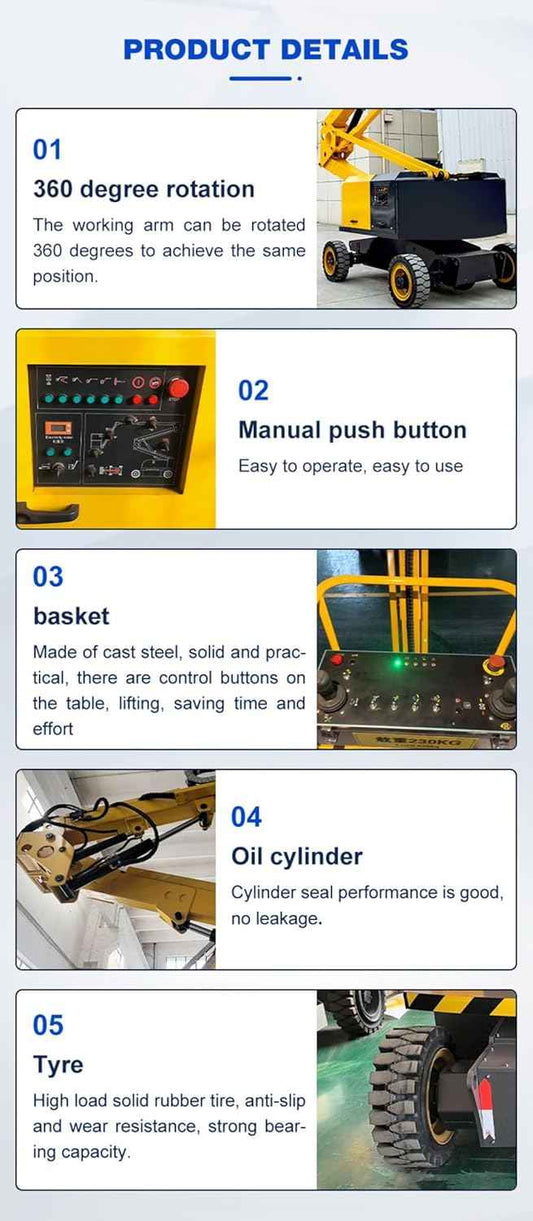 Self Propelled Telescopic Boom Lift 450kg Load Electric Aerial Work Platform for Construction Maintenance