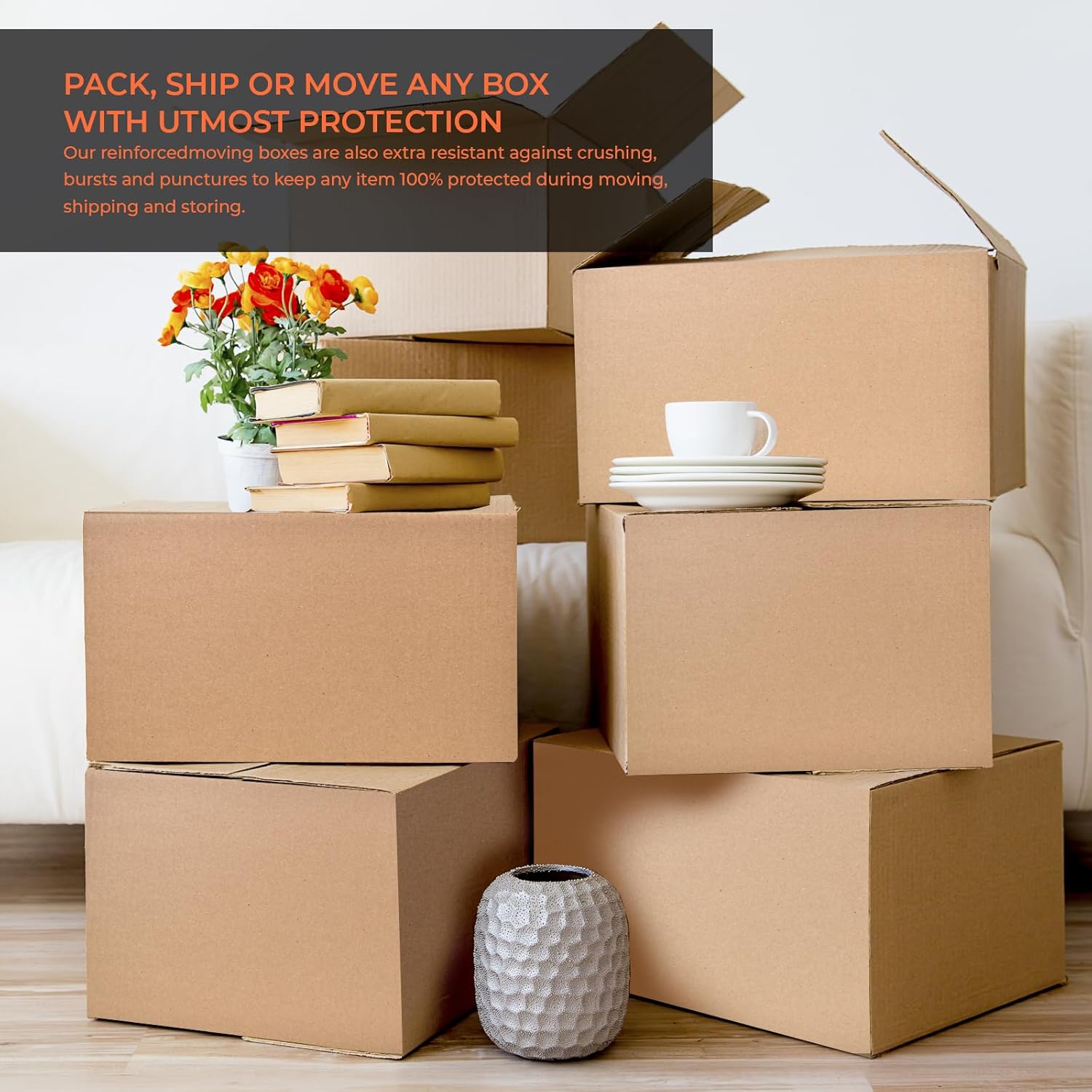 16 x 12 x 8 Inches Moving Boxes 1400 Pieces Strong Shipping Boxes - 1 Pallet