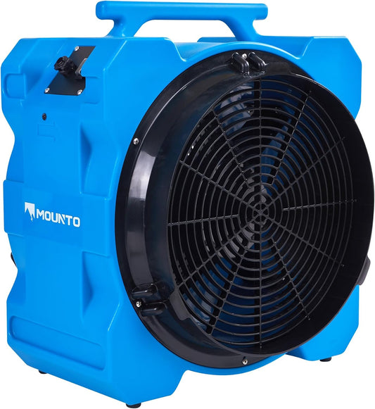 MOUNTO 16-Inch Axial Blower Exhaust Fan - 1HP, 5000 CFM, 200pa, Durable, Stackable, Ductable for Efficient Ventilation