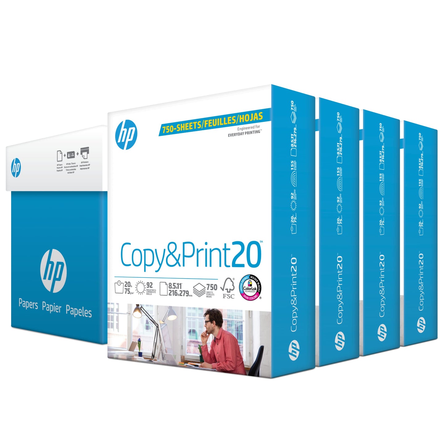 HP Printer Paper | 8.5 x 11 Paper | Copy &Print 20 lb | 1 Pallet - 40 Case - 200,000 Sheets | 92 Bright | Made in USA - FSC Certified | 200060P
