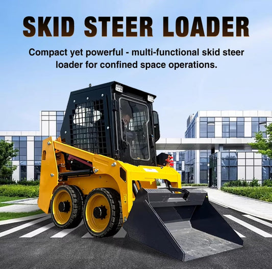 Wheel Skid Steer Loader Robust Multi-Purpose Compact Equipment with Large Bucket and Option Attachments for Farm Operations Site Preparation and Utility Work