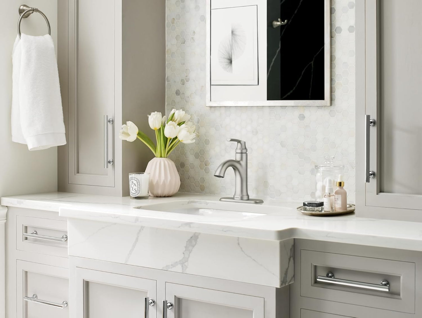 Moen 84980SRN Wellton Bath Faucet, Spot Resist Brushed Nickel (1 Pallet of 96 eaches)