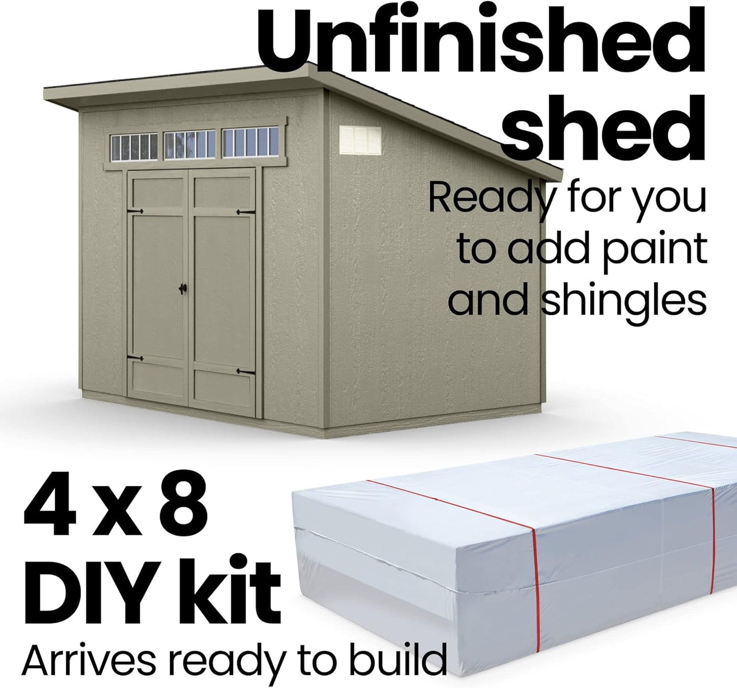 Handy Home Products Olympia 10x7.5 Wood Storage Shed with Floor Kit- Does not Include Paint or Roofing Shingles