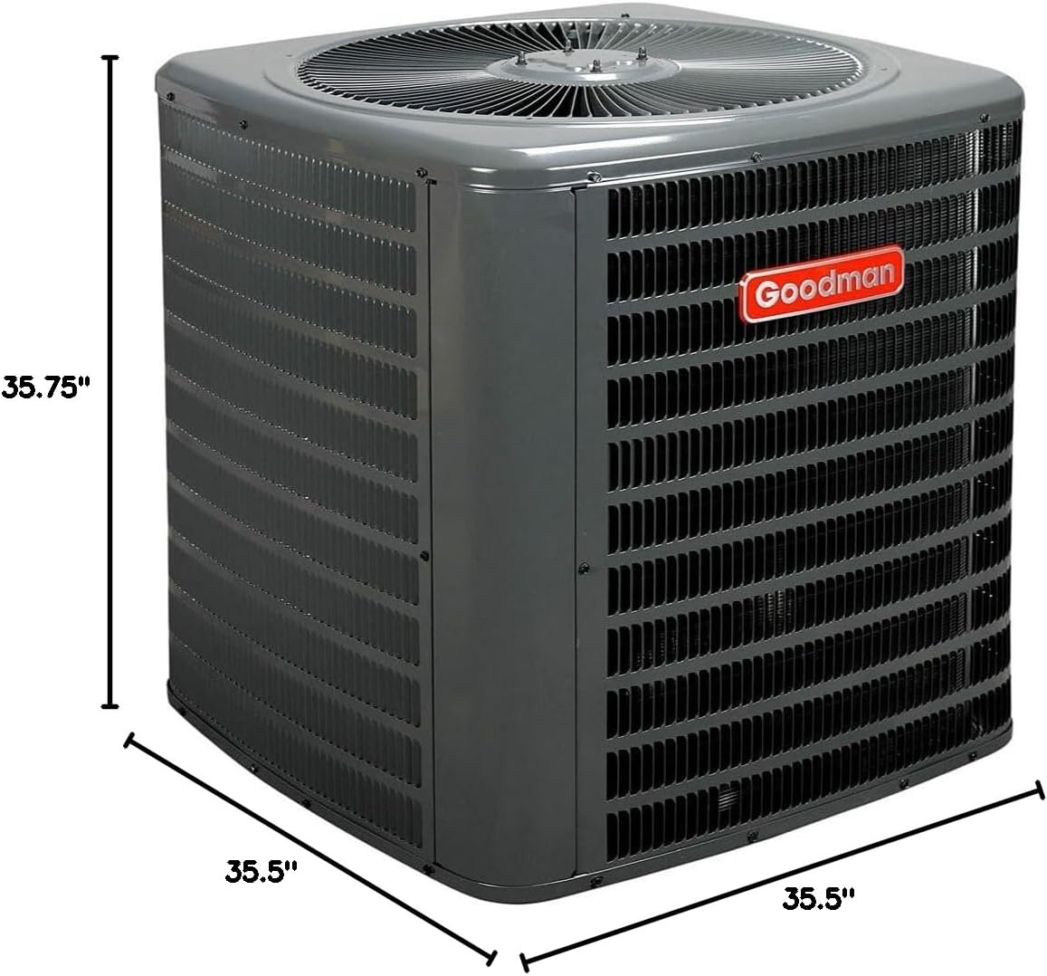 Goodman 3 Ton 14.3 SEER2 Value Series Air Conditioner Condenser GLXS4BA3610- Free Thermostat Included