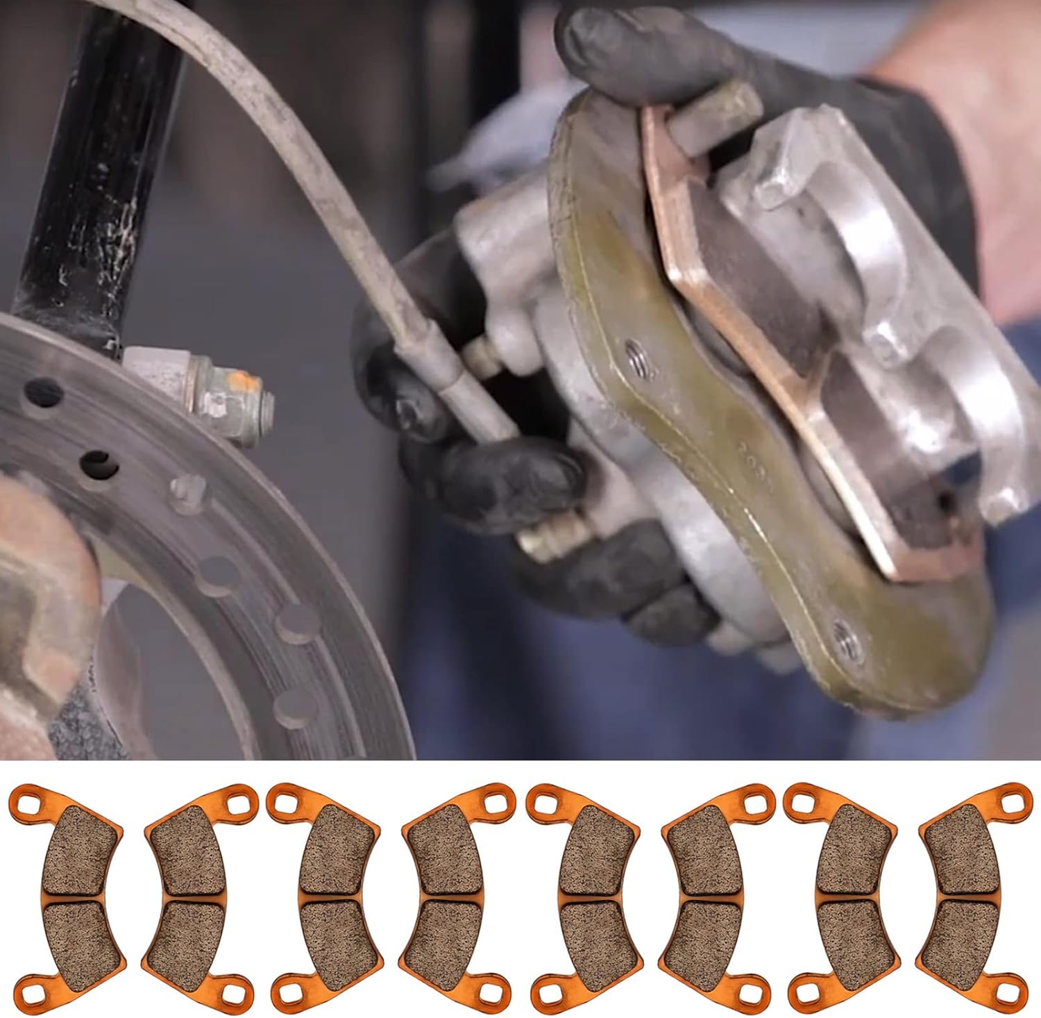 Zinger Brake Pads for Polaris RZR XP 1000 EPS 2022 2021 2020 2019 2018 2017 2016 2015 2014 & 2014-2021 RZR 1000 XP 4 Except Premium Edition,4 Set Front and Rear Sintered Copper Brake Pads