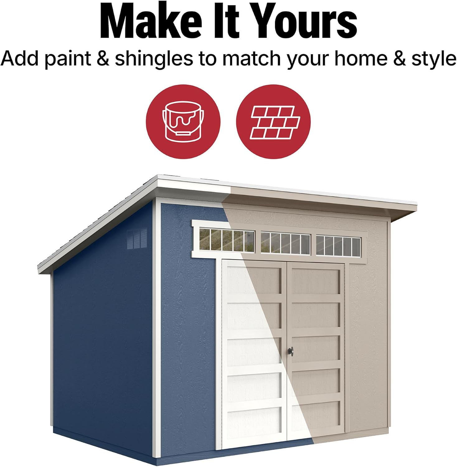 Handy Home Products Olympia 10x7.5 Wood Storage Shed with Floor Kit- Does not Include Paint or Roofing Shingles