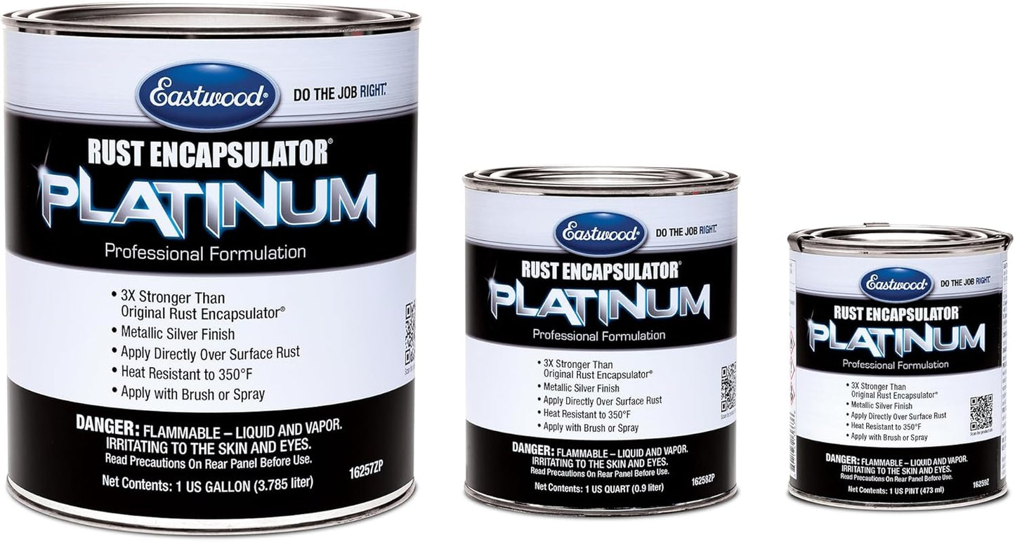 Eastwood Rust Encapsulator Platinum Quart | UV Resistant Aluminum Finish Rust Preventive Coating | Easy Apply High-Tech Formula Automotive Paint to Stop Rust | Rust Remover for Metal Structures