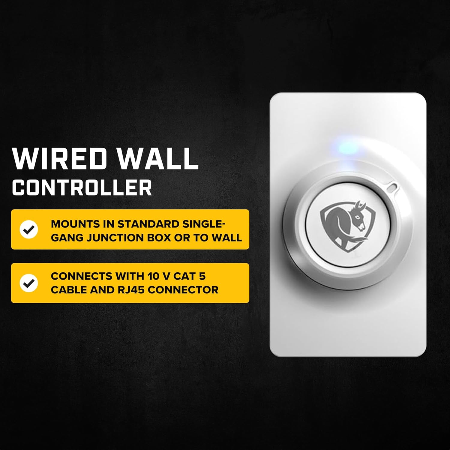 Big Ass Fans E Series 12 ft Industrial 6 Blade Ceiling Fan Gearless Direct Drive Motor, High Volume Low Speed, Wired Wall Remote, 110-125V/1ph - Silver/Yellow