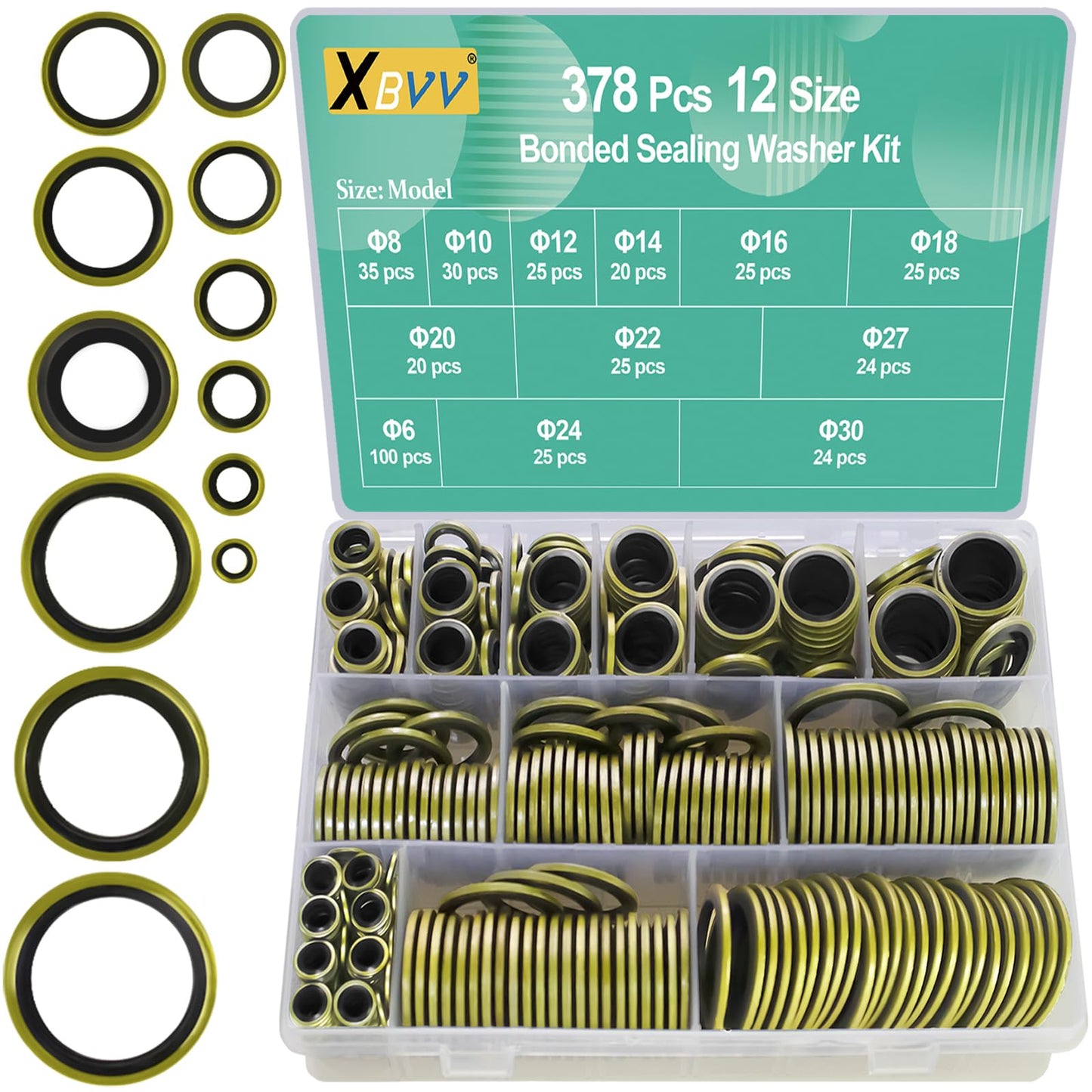 37 Size 1075 Pcs Faucet Washers & O-Rings Kit & Plumbing Gasket 3-in-1 Home Universal Rubber Washers Assortment Kit for Faucet Hose Spigot Plumbing Seal Repair with Pick Hook